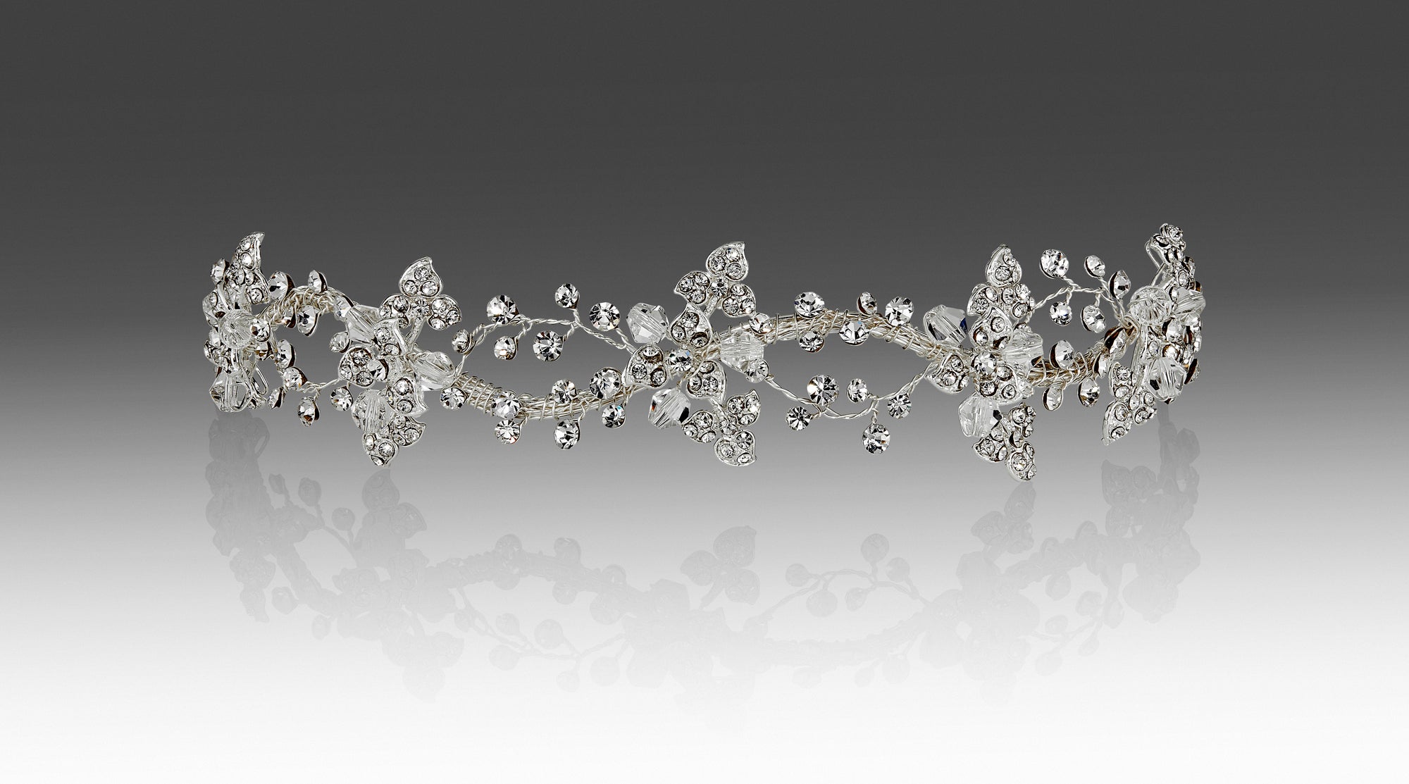 Beaded Edge White Veil and Tiara